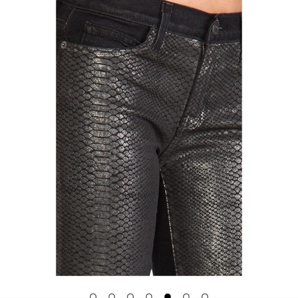 Current/Elliott The Ankle Skinny Matte Black & Gunmetal Coated - Picture 3 of 10